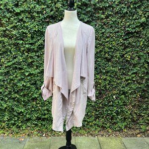 Eliane Rose Women’s XL Anthropologie Waterfall Blazer Pale Pink Jacket Boho